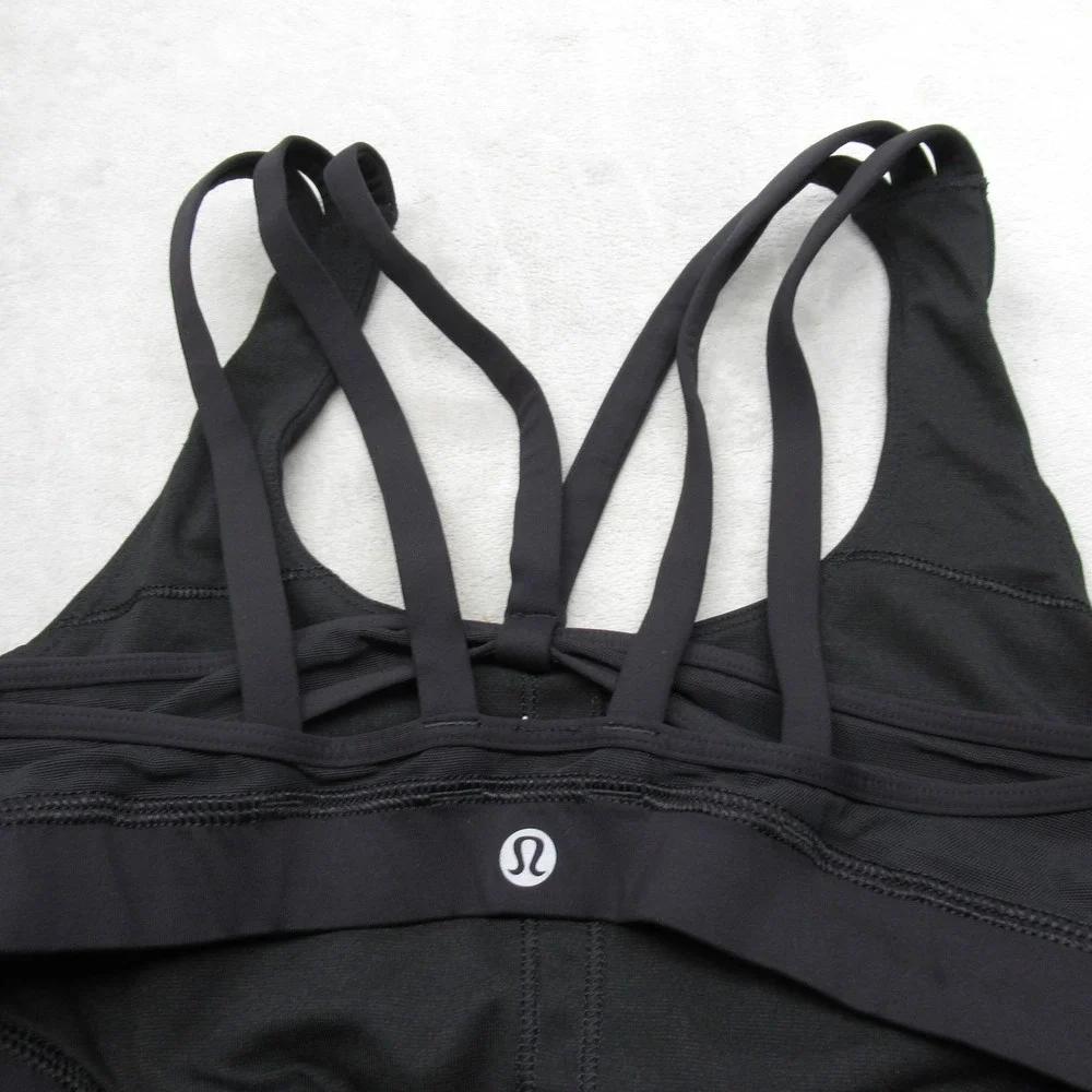 Lululemon Sports Bra Black 6 Soul Cycle Multi Strap Gym Yoga Run Active Crossfit
